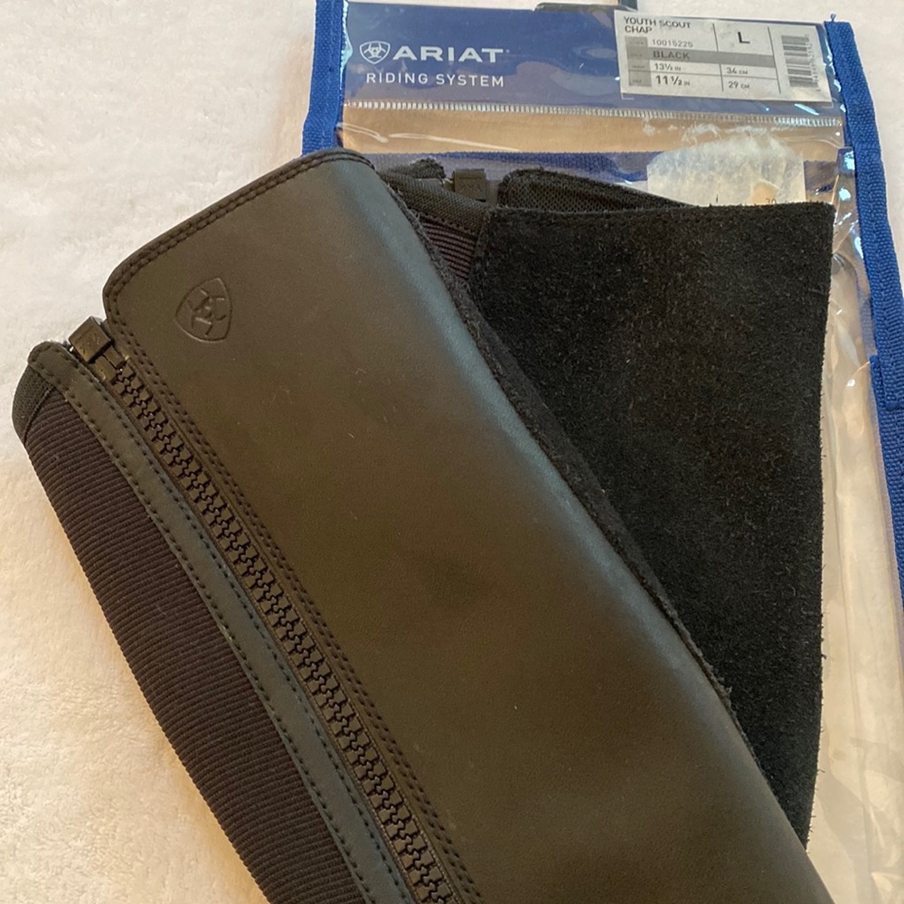 Ariat youth half chaps black leather